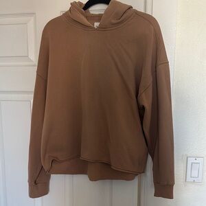 Abercrombie & Fitch Women's Brown Hooded Crewneck Sweatshirt